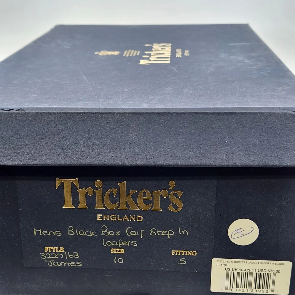 Tricker's James Loafers Mens Size 11 Black Todd Snyder Vibram Lug Sole 3227/63